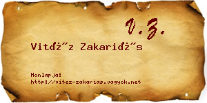 Vitéz Zakariás névjegykártya